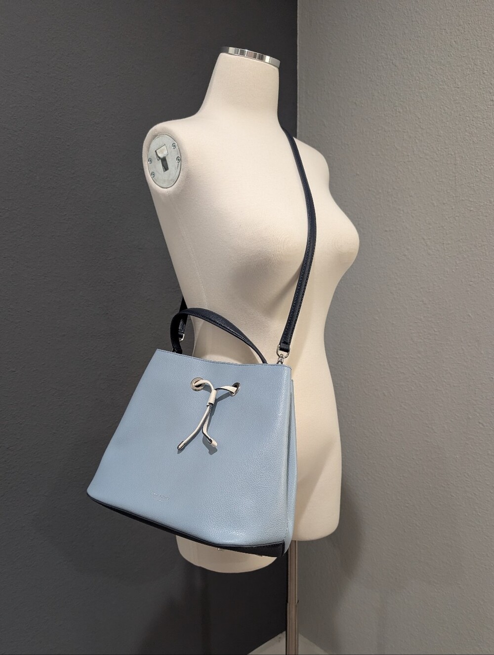 Kate Spade Light Blue Leather Bucket Bag & Matching Zip Wallet Set